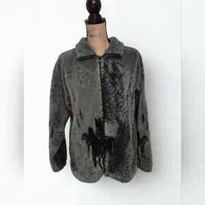 Vintage Equestrian Fleece Mazamania Brand Women's Size S